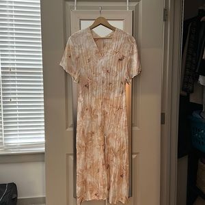 Flower Pattern Midi Dress